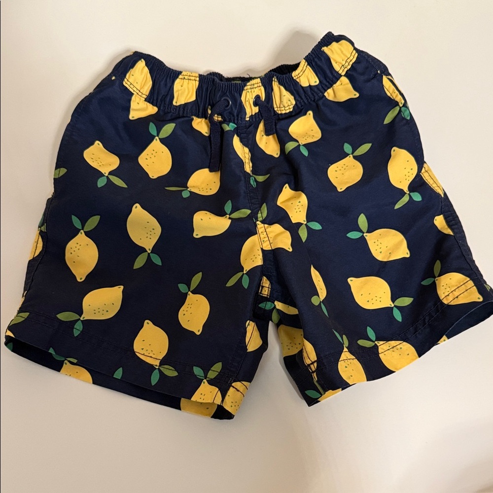 Hanna Andersson Navy Lemon Print Kids Shorts